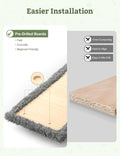 5-in-1 Cat Wall Shelves, Solid Wood & Velvet & Sisal Scratcher, 44lbs Max Load, Wall Mounted Cat Furniture for Climbers, Cat Climbing Wall System, Fits Drywall & Solid Walls - Cool Gray