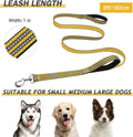 Hikiko 6FT Dog Leash with 2 Padded Handles Reflective