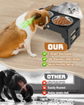 Jovrun Elevated Dog Bowls for Small Dogs and Cats, Non-Slip Cat Bowls with 2 Thick 5.5" Stainless Steel Dishes, Dog Feed