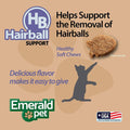 Emerald Pet 3 Pack of Hairball Feline Health Chews, 2.5 Ounces Each, Grain-Free, Made in The USA