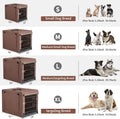 DONORO Dog Crates for Small Size Dogs Indoor Double Door Dog Kennels & Houses for Puppy and Cats, Collapsible Metal Contour Dog Cages (Brown, 24.0" L x 18.0" W x 20.0" H)