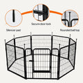Amazon Basics Dog Playpen, 8 Panels Metal Fence with Door, Foldable for Indoor and Outdoor Use, Suitable for Small to Medium Sized Dogs, 24 Inch Height, Black