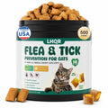 Flea and Tick Prevention for Cats Chewable, Natural Oral Flea and Tick Treatment Supplement, Cat Flea Chews Support Skin & Digestive Supplement for Puppies & All Breeds 500 PCS, Chicken