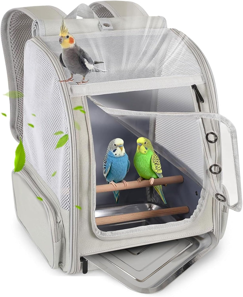 Bird Travel Carrier Bag for Small to Medium Birds with Stands and Tray