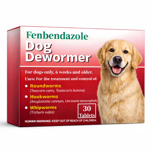 Dewormer for Dogs, Fenbendazole for Tapeworms, Roundworms & Hookworms, 22.2% (222 mg/g) Tablets