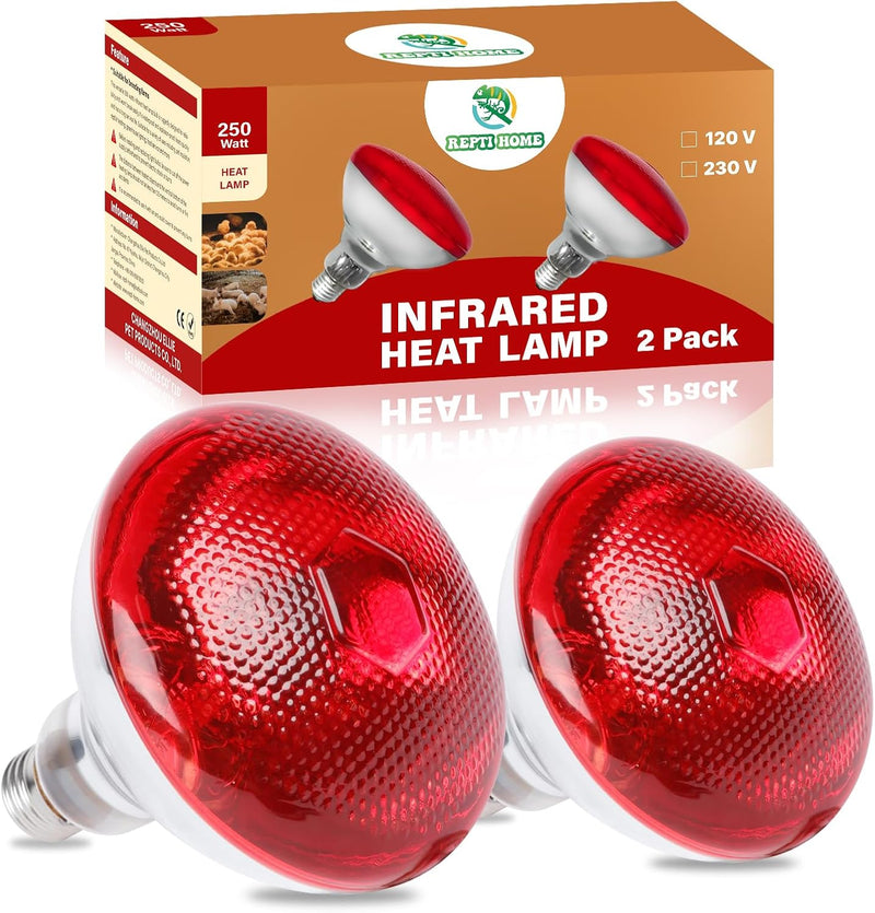 250W Red Heat Lamp Bulbs for Chicken,Infrared Flood Light Heat Lamp Bulb, Incandescent Light Heat Lamps for Chicks, Rept