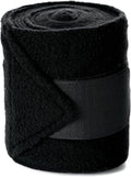 Equinavia Luna 9' Fleece Polo Wraps, Set of 4 Horse Leg Bandages with Storage Bag | Black - One Size - Black - One Size
