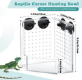 Weysat Reptile Corner Hunting Bowl, Transparent Acrylic Reptile Feeder Box with 4 Suction Cups, Tank and Aquarium Access