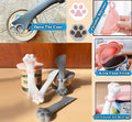 Cat Dog Food Can Lids Spoons - Cute Paw Silicone Pet Cans Lids Covers for Dog Cat Food Cans / Can Opener Cat Food Spatula Spoons for Wet Food / Cat Treat Spoon for Lickable Squeeze up Treats, Grey