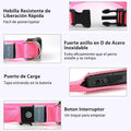 PcEoTllar Light up Dog Collar, Safe for Night Walking, Adjustable, Pink, M
