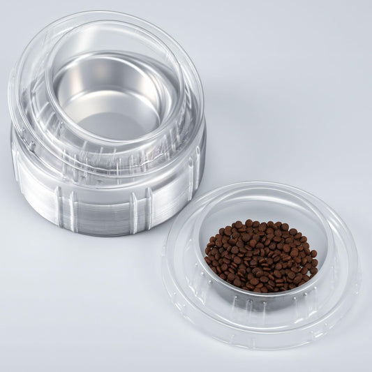 Sawysine 40 Pcs Disposable Pet Bowls Anti Ant Cat Dog Food Bowls Ant Proof Large Cat Wet Food Dishes Plastic Round No Spill Non Slip Feeder for Outdoor Pets Small Medium Size Dogs