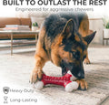Kseroo Indestructible Dog Toys for Aggressive Chewers: Beef Flavored Hard Nylon Bone Chew Toys for Medium Large Breed Dogs (20-90 lbs), Red