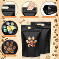 Gersoniel 50 Pcs Paw Dog Treat Bags Gift Bags with Window Resealable Stand up Plastic Zipper Pouches for Canine Delights