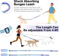 Heavy Duty Hands Free Dog Leash with Quick Release Carabiner and Adjustable No Pull Bungee Dog Running Waist Leash，for W