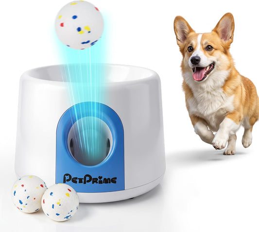 Pet Prime Upgraded Automatic Dog Ball Launcher for Small/Medium Dogs,Interactive Rechargeable Dog Ball Thrower Launcher 