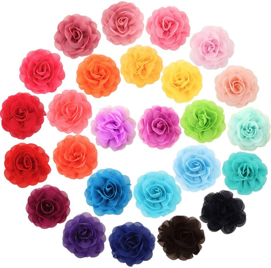 WILLBOND 26 Pcs Dog Collar Flowers Multicolor Pet Charms Flower 5 cm Pet Bow Tie for Cat Puppy Dog Collar Grooming Accessories, 26 Colors