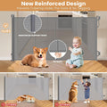 SPACEANY Reinforced Retractable Baby Gate, Mesh Dog Gate, Child Safety Gate for Doorways, Stairs, Hallways, Indoor/Outdoor, Wide Openings -33.5" Tall, Width up to 55" Gray