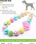 Hosiwei Princess Bubblegum Dog Collar Necklace, Chunky Beads (19mm) with Flower Charm Pet Collar | Adjustable Sparkling 