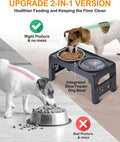LALOBLUE Collapsible Dog Bowls Raised Elevated Adjust Stand