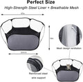 6-Sided Small Animal Playpen, Portable Steel Mesh Tent