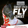 Jeffers Romper Stomper Sweet Itch Fly Sheet for Horses with Detachable Neck 81", Breathable Mesh Cotton Blend Top, UV & 
