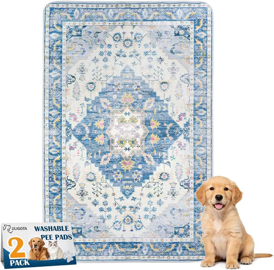 Washable Pee Pads for Dogs, 2 Pack Reusable Puppy Training Pads 40"x26" Super Absorbent Waterproof Dog Training Pads, Non-Slip Potty Pads, Whelping Pads Litter Mat