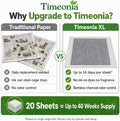 TIMEONIA XL Bird Cage Liners 23.6 x 35.4 Inch, 20 Pack Thick Bamboo Charcoal Bottom Tray Pads, Super Absorbent Leak-Proof Disposable Paper Mats for Parrots, Macaws, Cockatiels, African Greys, Conures