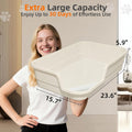 Extra Large Litter Box with Low Entry,Jumbo Cat Litter Box for Kitty and Senior Cats,Cat Box for Indoor Cats,Open Top Co