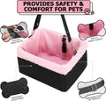 Dog Car Seat for Small Pets Under 20lbs, Booster Seat with Metal Frame, Double-Layer Oxford Fabric, Safety Leash for Dog