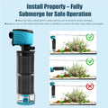 Submersible Aquarium Filter, Upgraded 50-150 Gallon Fish Tank Filter with Fish Guard, Internal Whisper Pump, Fresh/Saltw