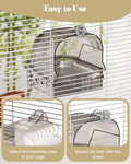 Pawfly Bird Bath for Cage, Parakeet Bath, Parakeet Bird Bath, Bird Cage Bath for Feeding & Resting, Acrylic Bathtub Box for Parrot, Cockatiel, Budgie, Canary Lovebird & Finch