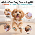 4-in-1 Dog Clippers for Grooming Kit - 45dB Quiet 150-Min Run Non-Slip Grip
