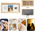 ZAPVLVT Paw Print Impression Kit for Dogs and Cats, 2 Clay, Large Ink Pad, Wooden Picture Frame, Pet Memorial Keepsake, Gift for Pet Owners & Lovers
