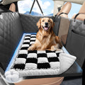 ROUWINNE Backseat Dog Bed Non-Slip, Dog Bed for Car Back Seat Soft and Comfortable, Back Seat Pet Bed Mat for Travel, Pet Car Blanket for Backseat Extender and Seat Covers Checkered (51”X 23.5”)