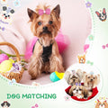 SUMMORO 24Pcs Cute Flower Dog Hair Bows with Rubber Bands Handmade Puppy Dog Grooming Bows for Dogs Girls for Holiday Spring Easter Puppy Yorkie Pet Hair Accessories