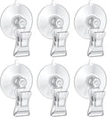 Pawfly 6 Pcs Aquarium Suction Cups with Clips, Aquarium Suction Cup Clips, Clear Plastic Fish Feeding Tool, Plant Leaf S