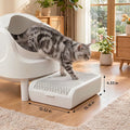 Litter Box Step for Cats, 15.2"×12.3" Wide Litter Box Ramp Non-Slip Litter Step Supports 50lbs, Adjustable 1 or 2 Stairs