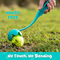 Junkin 2 Pcs 12.6-inch Dog Ball Launcher with 6 Pcs 2.5-inch Tennis Balls Pet Dog Thrower Fetch Toy for Dogs 20-60 lb Ou