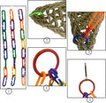 Bird Seagrass Mat Conure Hammock,Parrot Swing Toys Small Triangle Seagrass Woven Birds Net Climbing Chewing Bird Cage Ac