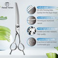 Dog Grooming Scissors: 7 inch Pet Curved Chunker Shears Made Of Japanese 440C Advanced Stainless Steel Professional Groo