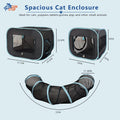 Large Cat Playpen with Surround Tunnel, Outdoor/Indoor Cat Catio with Breathable Soft Sides, Pet Enclosure Cube for Smal