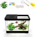 1.5 Gallon Betta Fish Tank, PC Mini Fish Tank Starter Kit. Black