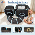 Large Cat Playpen with Surround Tunnel, Outdoor/Indoor Cat Catio with Breathable Soft Sides, Pet Enclosure Cube for Smal