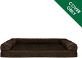 Furhaven Replacement Dog Bed Cover Plush & Suede Sofa-Style, Machine Washable - Espresso, Jumbo Plus (XX-Large)