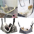 AKIRO for Kitten Cat Cage Cage Hammock, Hanging Bed Round Dot Tower Zebra Leopard Pattern Warm Pet Hammock, Soft Plush Hanging Cat Bed Mat Winter Warm Cotton