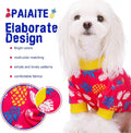 Paiaite 4-Legged Cotton Stretchable Jumpsuit Pjs: Pineapple Pattern Dog Pajamas - Lightweight Cozy Puppy Onesie Clothes,