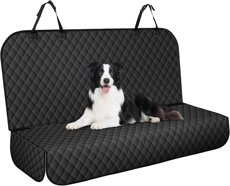 NECKORY Backseat Cover for Dogs, Waterproof and Non-Slip Pet Bench Seat Covers, Car Seat Protector for Back Seat, Universal Size Rear Car Seat Cover Fits Cars, Trucks and SUVs, L-Black