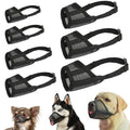 LUCKYPAW Dog Muzzle Suits for Small Medium Large Dogs, Mesh Muzzle Anti Biting Chewing, Breathable Mouth Cover Set with Adjustable Strap for Grooming Vet Visiting Training, 7 PCS(XXS-XXL), Black