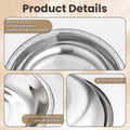 6Pcs Stainless Steel Pet Feeding Bowls, 6.1 Inches Shallow Wide Flat Cat Food Bowls, Puppy and Kitten Feeding Bowls, Whisker Fatigue Relief, Fits Elevated Bowl Stands
