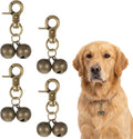 4 PCS Bell for Dog Collar, Extra Loud Dog Bells to Go Outside Iron Pet Tracking Bells with Durable Snap Clips, Heavy Dut